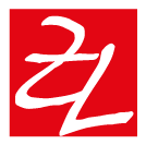 Logo-Grafik Zahntechnik Lauber - Z und L als Logo in rotem quadrat